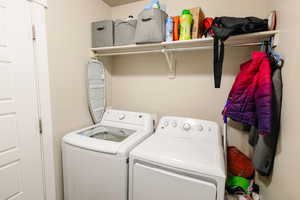 Laundry area featuring washing machine and dryer