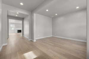 Spare room featuring light hardwood / wood-style floors