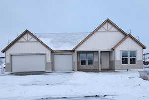 View of front of house with a garage