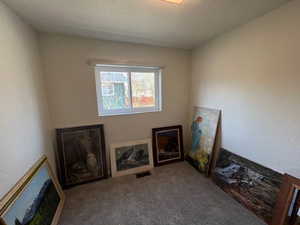 Interior space with a textured ceiling