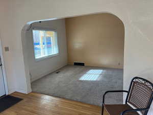 Entryway featuring hardwood / wood-style flooring