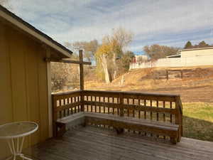 View of wooden deck