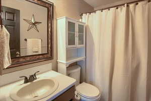 Bathroom with vanity and toilet