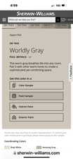 Worldly Gray Sample.Island and wall color