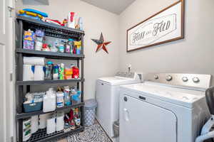 Washroom with washer and dryer