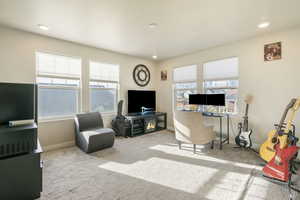 View of carpeted living room