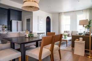 Dining space featuring light hardwood / wood-style floors