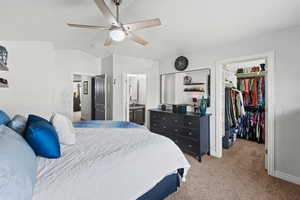 Primary bedroom features a big walk in closet and private bathroom.