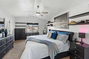 The primary bedroom has lots of natural light and also comes with blackout roller shades.