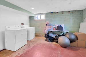 Laundry area featuring washer and dryer