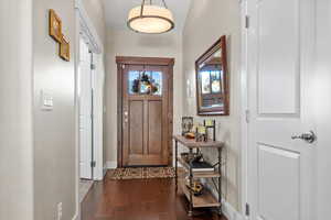 Foyer featuring dark hardwood / wood-style floors