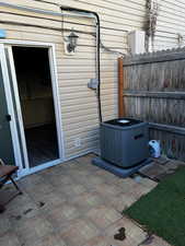 View of patio / terrace featuring central AC