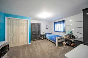 Bedroom with carpet floors