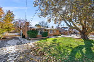 View of front of home with a front yard