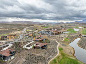 Bird's eye view with a mountain view