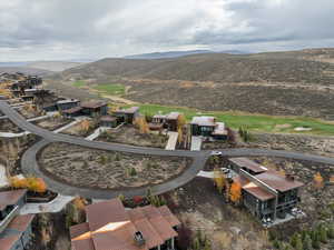 Aerial view featuring a mountain view