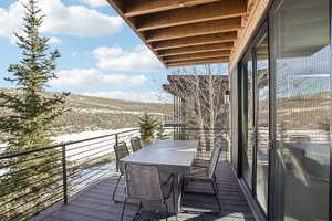 View of wooden deck