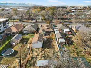 Drone / aerial view with a mountain view