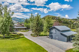 Exterior space featuring a mountain view