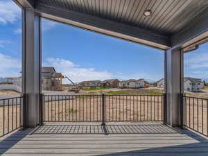 Covered deck off of the kitchen