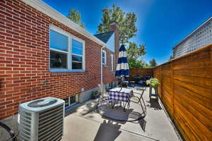 View of patio / terrace featuring central air condition unit