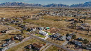 Aerial view featuring a mountain view