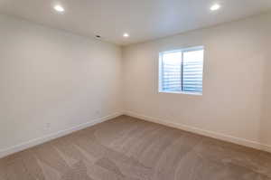 View of carpeted spare room