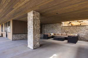 Interior space featuring outdoor lounge area