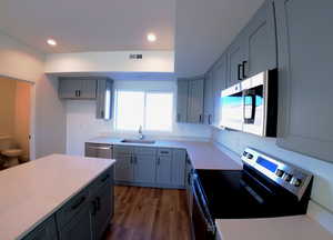 Kitchen featuring optional gray cabinets