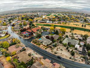 Drone / aerial view with a mountain view