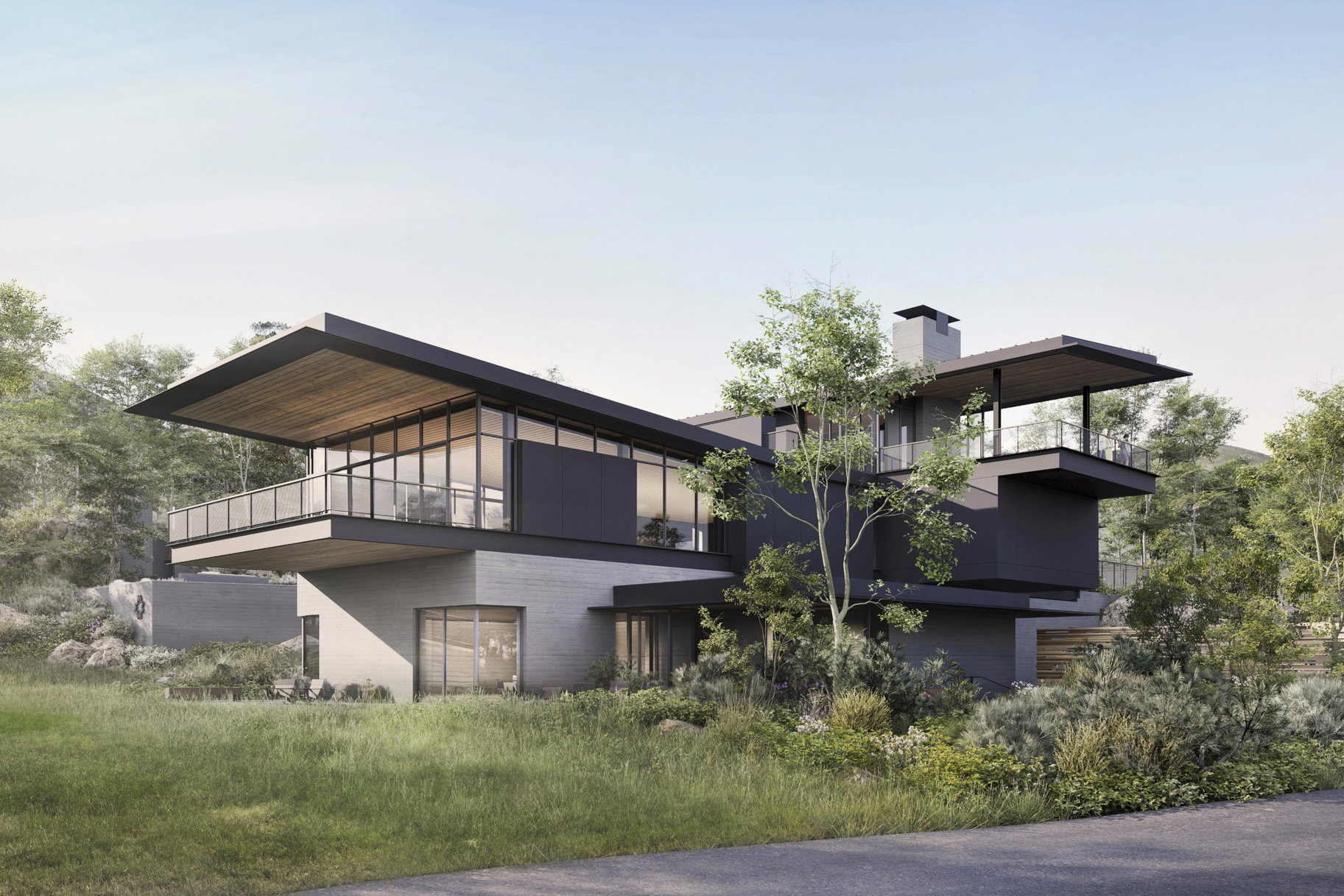 View of side of home with a balcony