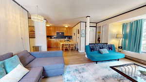 Living room featuring light hardwood / wood-style floors