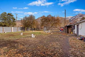 View of yard with a mountain view