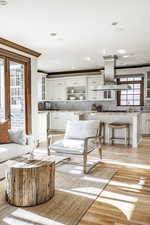 Living room featuring light hardwood / wood-style flooring and a wealth of natural light