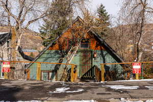 Exterior space with a mountain view