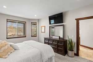 Master Bedroom w/ Top Down Bottom Up Shades for Privacy!