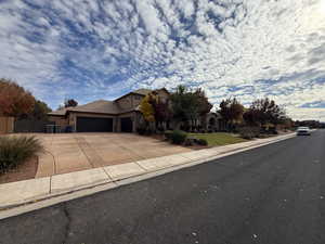 View of front of home with a garage