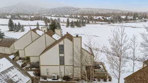 Exterior space featuring a mountain view