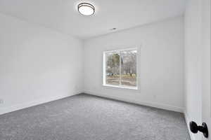 View of carpeted spare room