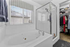 Bathroom with independent shower and bath