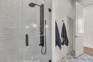 ADU Bathroom with an enclosed shower