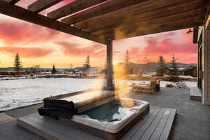 View of snow covered patio