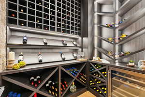 Wine and whiskey room adjacent to game room