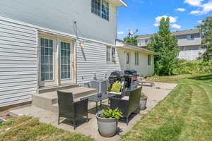 View of patio / terrace featuring an outdoor hangout area, area for grilling, and cooling unit