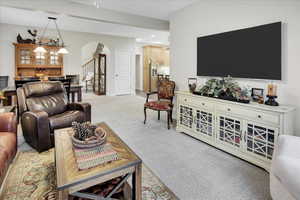 View of carpeted living room