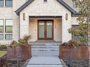 Entrance to property with french doors