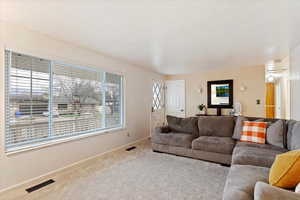 View of carpeted living room