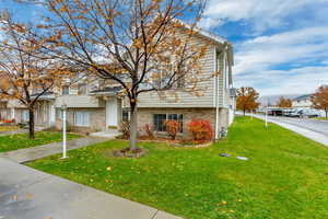 View of front of home with a front lawn