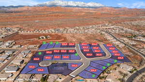 Aerial view with a mountain view