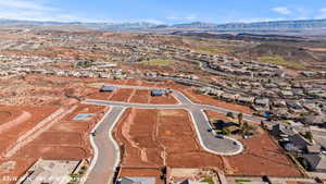 Bird's eye view with a mountain view